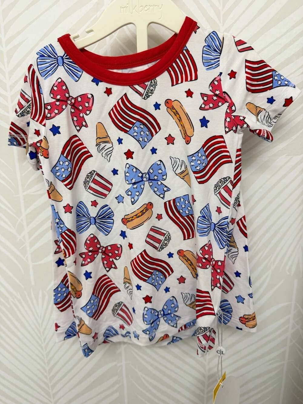 Caden Lane Two-Piece Short Bamboo Pajama Set Patriotic USA America Labor Day